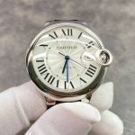 Cartier 42*13MM 316L Steel 2824 Movement Italian Cowhide Leather Black Bracelet Watch